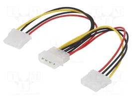 AKYGA Cable de alimentación Molex macho a 2 Molex hembra 0,15m