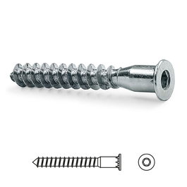 UCAFIX Tornillo Autorroscante para Madera 5x50 Zincado Cabeza Plana con Punta (Set de 100)