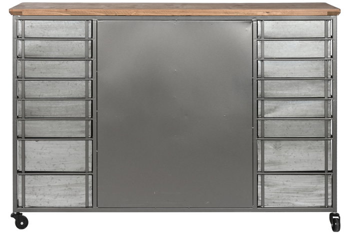 Cajonera Vintage DKD Home Decor Natural Plateado 34 x 83.5 x 123 cm
