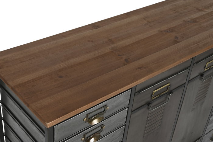 Cajonera Vintage DKD Home Decor Natural Plateado 34 x 83.5 x 123 cm