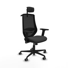 PIQUERAS Y CRESPO Silla de oficina Mardos con mecanismo Sincro, Gris oscuro y Negro