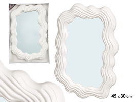 Giftdecor Espejo Plástico Forma Blanco 45 cm (Alto) x 30 cm (Ancho) x 2.7 cm (Largo) (Set de 12)