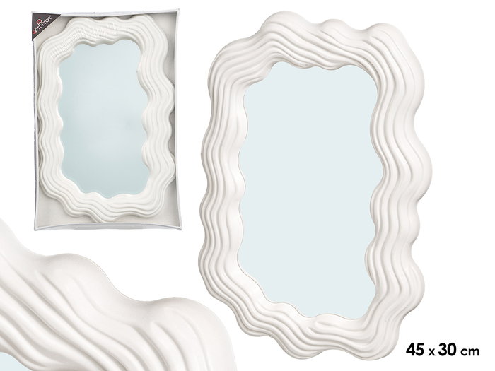 Giftdecor Espejo Plástico Forma Blanco 45 cm (Alto) x 30 cm (Ancho) x 2.7 cm (Largo) (Set de 12) Giftdecor Espejo Plástico Forma Blanco 45 cm (Alto) x 30 cm (Ancho) x 2.7 cm (Largo) (Set de 12)
