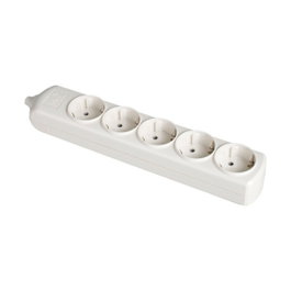 Solera Base bipolar 5 tomas Schuko T/T lateral blanca