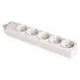 Solera Base de Pared Múltiple, 5 Tomas Schuko Tipo F/Lateral 10/16A 250V 3500W, Color Blanco, Sin Cable