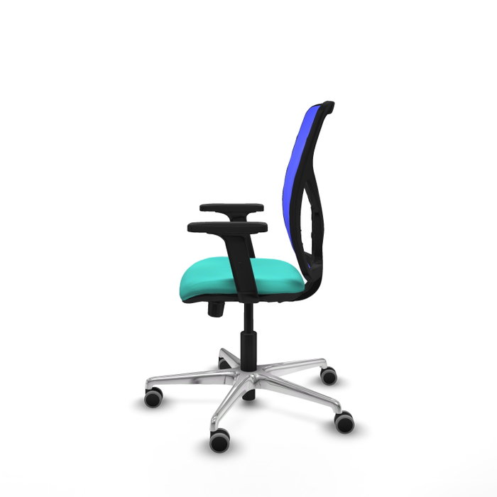 PIQUERAS Y CRESPO Silla de oficina Motilla con mecanismo Sincro/Traslack, Turquesa y Azul
