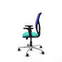 PIQUERAS Y CRESPO Silla de oficina Motilla con mecanismo Sincro/Traslack, Turquesa y Azul
