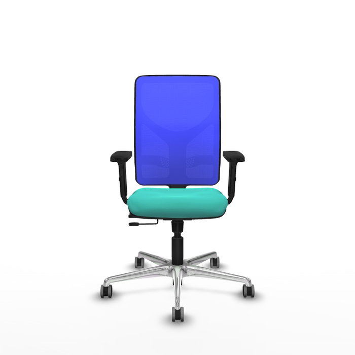 PIQUERAS Y CRESPO Silla de oficina Motilla con mecanismo Sincro/Traslack, Turquesa y Azul