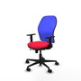 PIQUERAS Y CRESPO Silla de oficina Jorquera con mecanismo Sincro/Traslack, Rojo y Azul