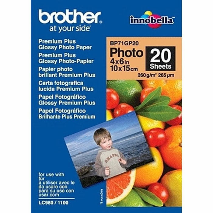 Brother Papel Inkjet Glossy 10x15 cm 20 hojas 260g/m2