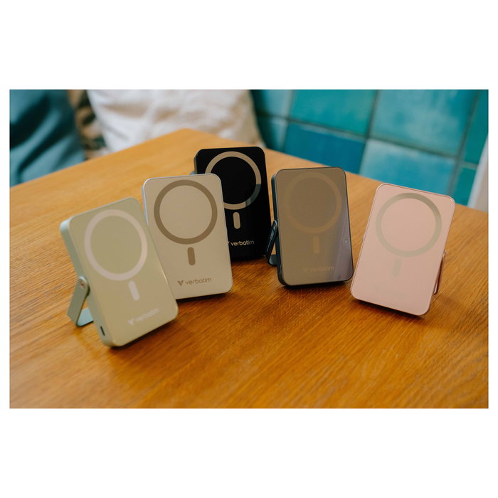 Verbatim Power Bank Charge 'n' Go Magnetic Wireless 10.000 mAh Negro con Soporte Verbatim Power Bank Charge 'n' Go Magnetic Wireless 10.000 mAh Negro con Soporte