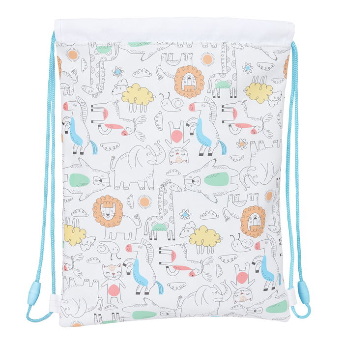 Bolsa Mochila con Cuerdas Safta Zoo Beige 26 x 34 x 1 cm