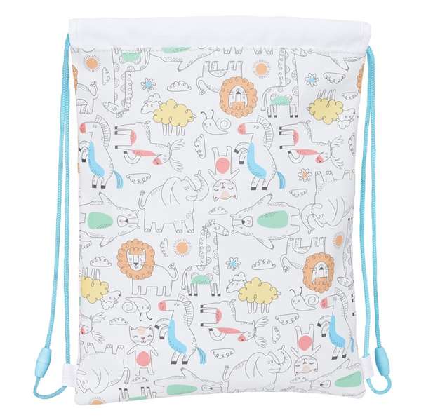 Bolsa Mochila con Cuerdas Safta Zoo Beige 26 x 34 x 1 cm