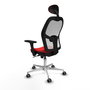 PIQUERAS Y CRESPO Silla de oficina Jorquera con mecanismo Sincro, Rojo y Blanco