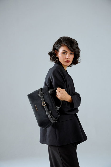 Vince Camuto Mini - Suede Black Bolso Tote Negro de Polipiel para Mujer