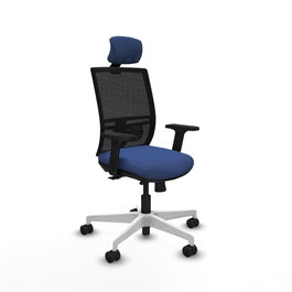 PIQUERAS Y CRESPO Silla de oficina Yunquera con mecanismo Sincro/Traslack Azul marino