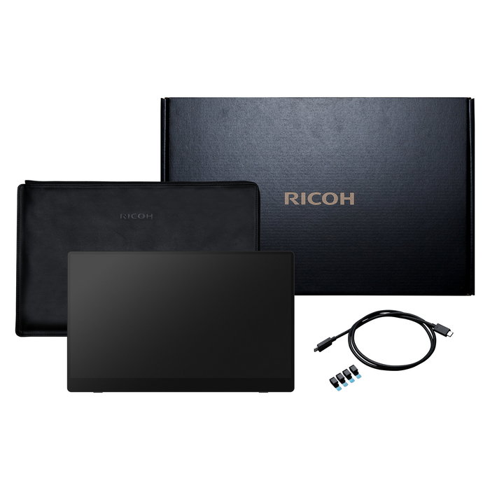 Ricoh 150BW Monitor Portátil Táctil 15.6" OLED Full HD 1920x1080, 300 cd/m², Wi-Fi, USB, Batería Recargable, Negro
