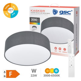 GSC Evolution Plafón de techo LED Kasker 22W Gris Regulable