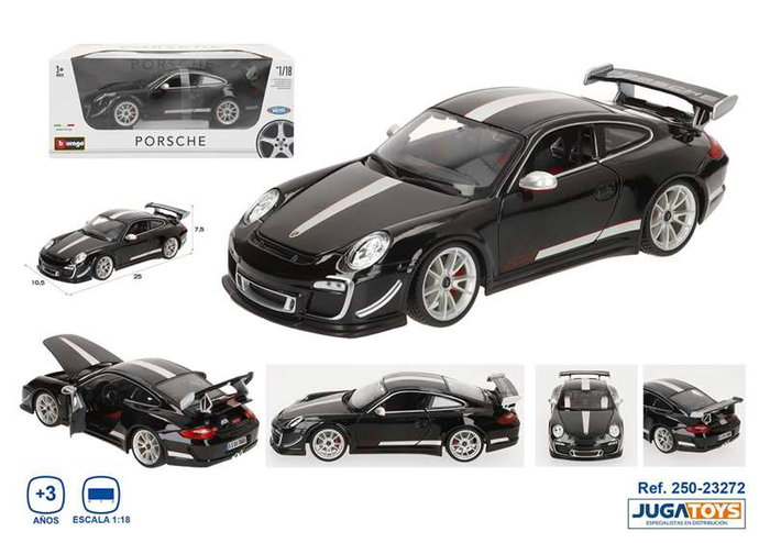 Burago Coche de Metal Gt-Porsche Gt3 Rs 4.0 Negro Escala 1:18