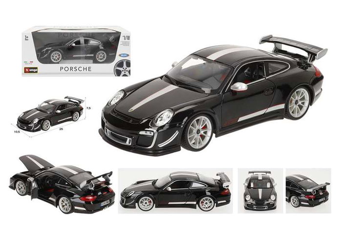 Burago Coche de Metal Gt-Porsche Gt3 Rs 4.0 Negro Escala 1:18