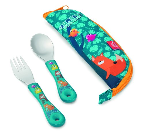 MAPED Set de 2 Cubiertos Picnik Jungle Fever con Estuche MAPED Set de 2 Cubiertos Picnik Jungle Fever con Estuche