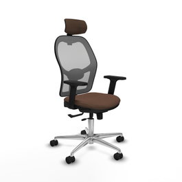 PIQUERAS Y CRESPO Silla de oficina Jorquera con mecanismo Sincro/Traslack Marrón y Gris