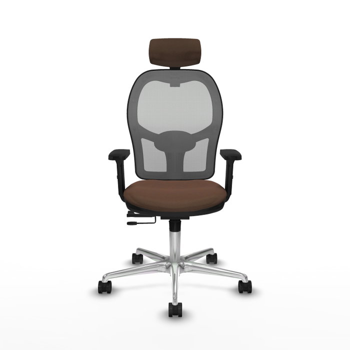 PIQUERAS Y CRESPO Silla de oficina Jorquera con mecanismo Sincro/Traslack Marrón y Gris PIQUERAS Y CRESPO Silla de oficina Jorquera con mecanismo Sincro/Traslack Marrón y Gris