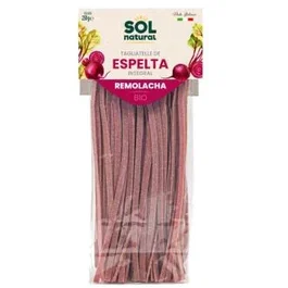 Solnatural Tagliatelle Pasta de Espelta Integral Ecológica con Remolacha Bio 250 g - Vegano, Cocción 4-6 Minutos