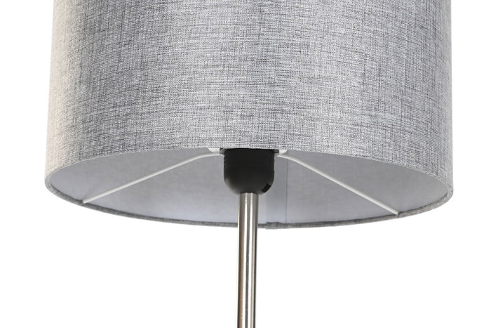 DKD Home Decor Lámpara de Pie Gris y Plateado en Poliéster y Metal