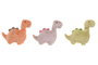DKD Home Decor Surtido de 3 Peluches de Dinosaurio en Rosa, Naranja y Verde
