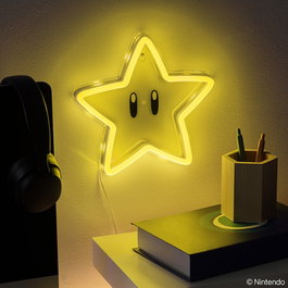 PALADONE Lámpara LED de pared efecto neón Super Estrella Super Mario Bros