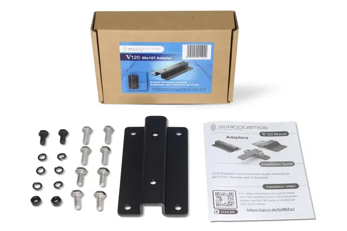 IsoAcoust V120 Adaptador 50X107 Montaje Acero para Altavoces JBL M&K Sound Tannoy Ancho 11cm Alto 4cm Largo 16cm