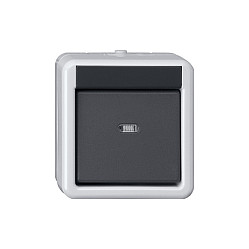 GIRA 515130 Taster BA interruptor eléctrico de 1 módulo, Negro, Gris