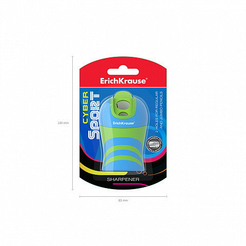 Sacapuntas de Plástico Doble Cyber Sport con Depósito, Sistema Total Clean, Color: Surtido ERICH KRAUSE 50473 12 unidades Sacapuntas de Plástico Doble Cyber Sport con Depósito, Sistema Total Clean, Color: Surtido ERICH KRAUSE 50473 12 unidades