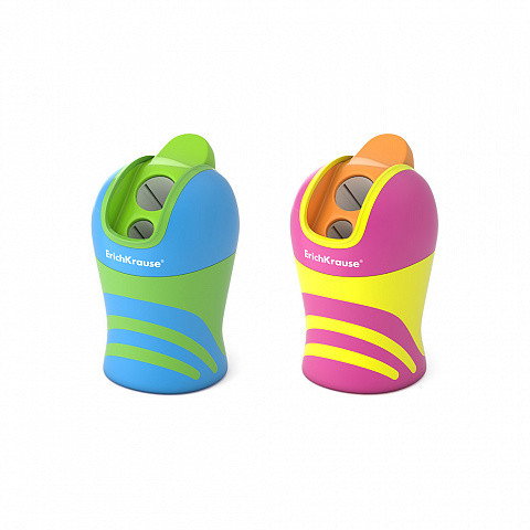 Sacapuntas de Plástico Doble Cyber Sport con Depósito, Sistema Total Clean, Color: Surtido ERICH KRAUSE 50473 12 unidades Sacapuntas de Plástico Doble Cyber Sport con Depósito, Sistema Total Clean, Color: Surtido ERICH KRAUSE 50473 12 unidades