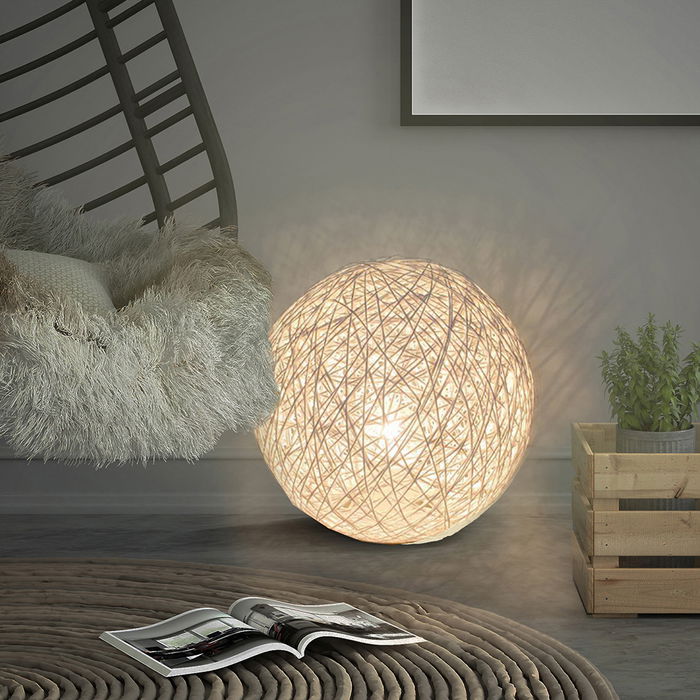 Home Deco Light Pantalla Decorativa Beige Tejida para Ambiente Suave 30 cm