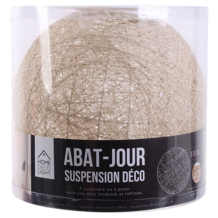 Home Deco Light Pantalla Decorativa Beige Tejida para Ambiente Suave 30 cm