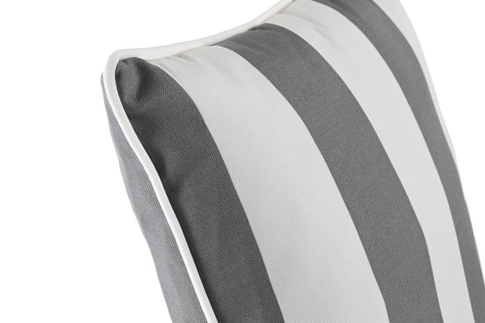 DKD Home Decor Cojín para Terraza y Jardín Marino Gris Blanco Poliéster Resistente al Agua Rayas 40x40x10 cm