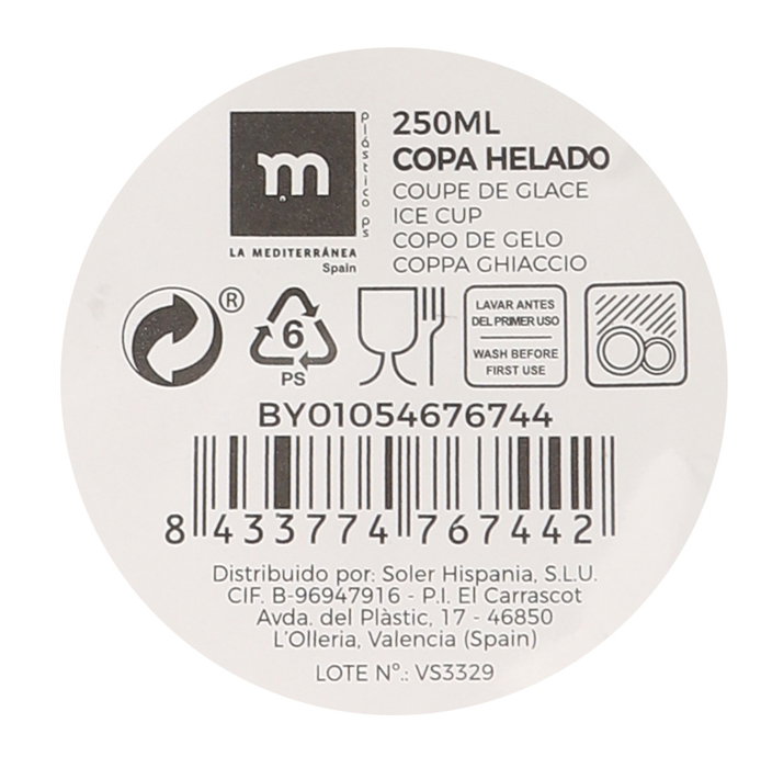 La Mediterranea Copa Helado 250 Ml (Pack de 24 Unidades)
