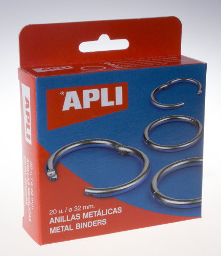 Apli Anillas Metálicas Articuladas 32 mm Niqueladas (Caja 20 ud)