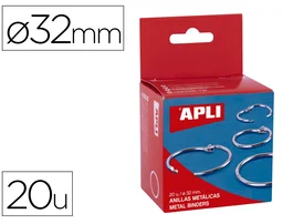 Apli Anillas Metálicas Articuladas Ø32 mm Niqueladas Caja 20 Ud