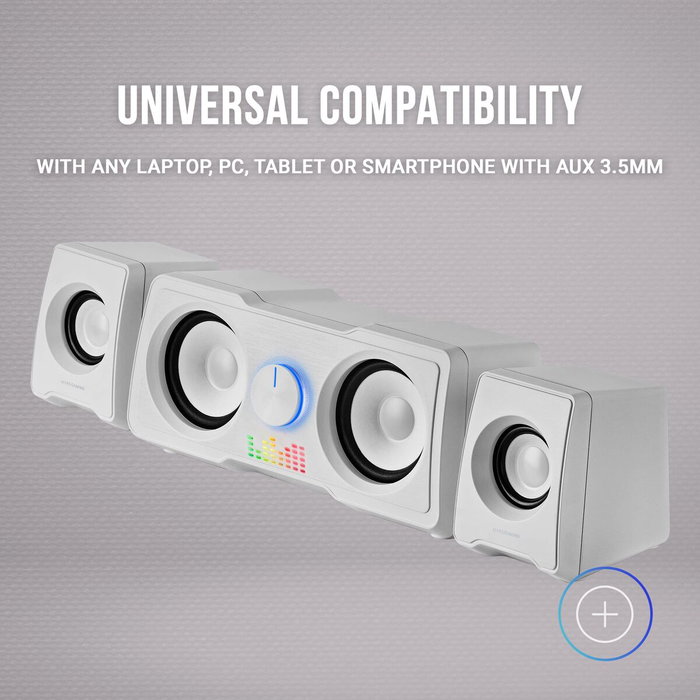 Mars Gaming MS22W Altavoces 2.2 de 35W con DSP e Iluminación RGB Blanco
