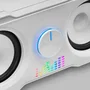 Mars Gaming Altavoces Gaming MS22W 2.2, 35W de Potencia, RGB Flow, Conexión USB y Jack 3.5mm, Color Blanco - Sistema de Sonido con 4 Altavoces y Procesador DSP