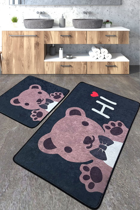Mijölnir Juego de Alfombras de Baño 2 Piezas (60x100 cm y 50x60 cm) Suaves Antibacterianas Antideslizantes 100% Poliéster Mijölnir Juego de Alfombras de Baño 2 Piezas (60x100 cm y 50x60 cm) Suaves Antibacterianas Antideslizantes 100% Poliéster