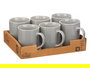 Vessia Jarra Mug Gris 330 ml 11.5x10.5x8.5 cm Cerámica Loza (Set de 24)