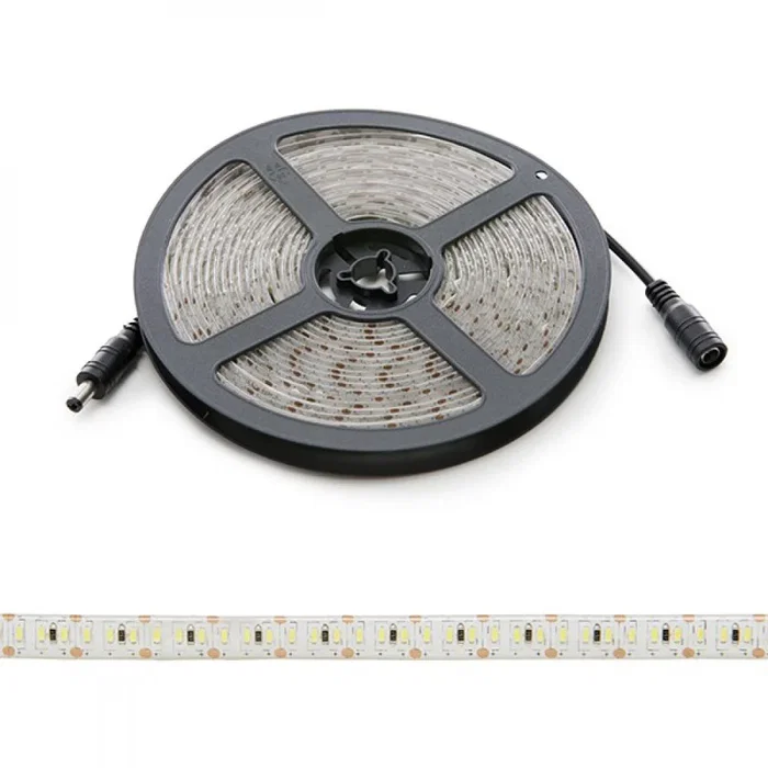 Tira LED 204 LEDs/M 60W 5.000Lm CRI85 6000ºK SMD3014 12VDC IP65 x5M 40.000H Blanco Frío CA-3014-204-12W-IP65-CW