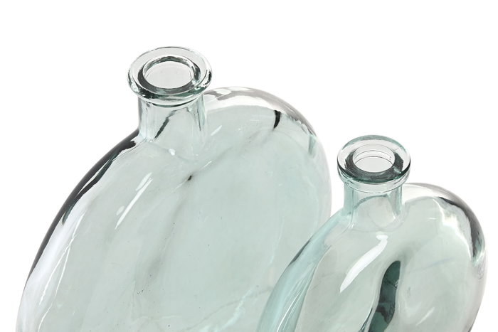 DKD Home Decor Set de 2 Jarrones de Cristal Azul