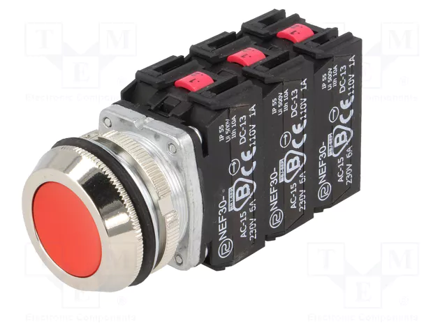 PROMET Interruptor de presión NEF30 rojo (NC x3 + NO x3) PROMET Interruptor de presión NEF30 rojo (NC x3 + NO x3)