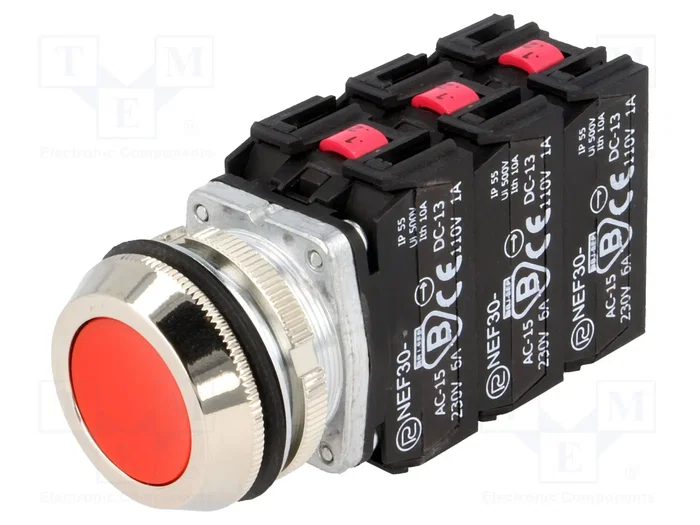 PROMET Interruptor de presión NEF30 rojo (NC x3 + NO x3) PROMET Interruptor de presión NEF30 rojo (NC x3 + NO x3)