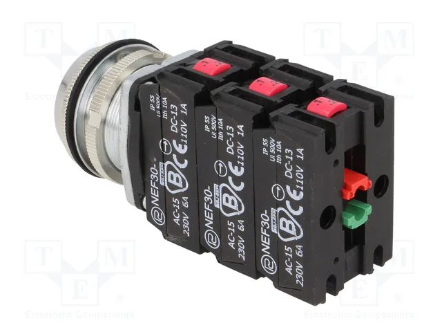 PROMET Interruptor de presión NEF30 rojo (NC x3 + NO x3) PROMET Interruptor de presión NEF30 rojo (NC x3 + NO x3)